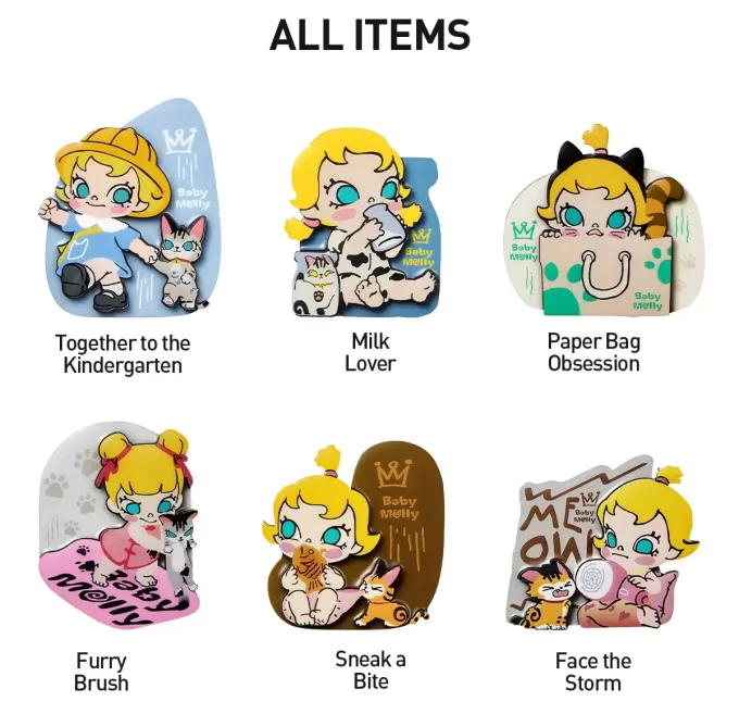 Baby Molly & Baby Tabby Series-Fridge Magnet Blind Box Baby Molly & Baby Tabby Series-Fridge Magnet Blind Box