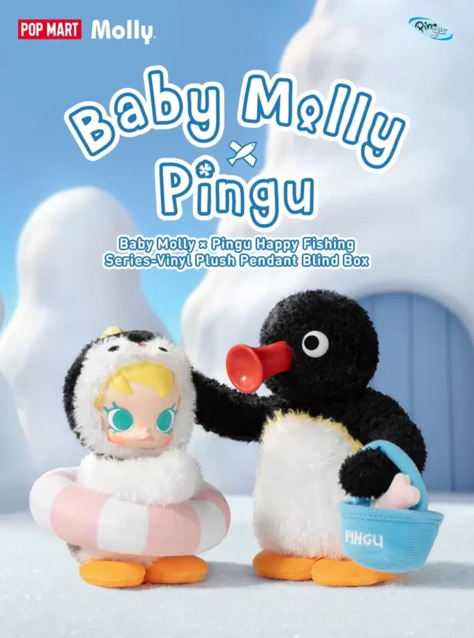 Baby Molly × Pingu Happy Fishing Series-Vinyl Plush Pendant Blind Box