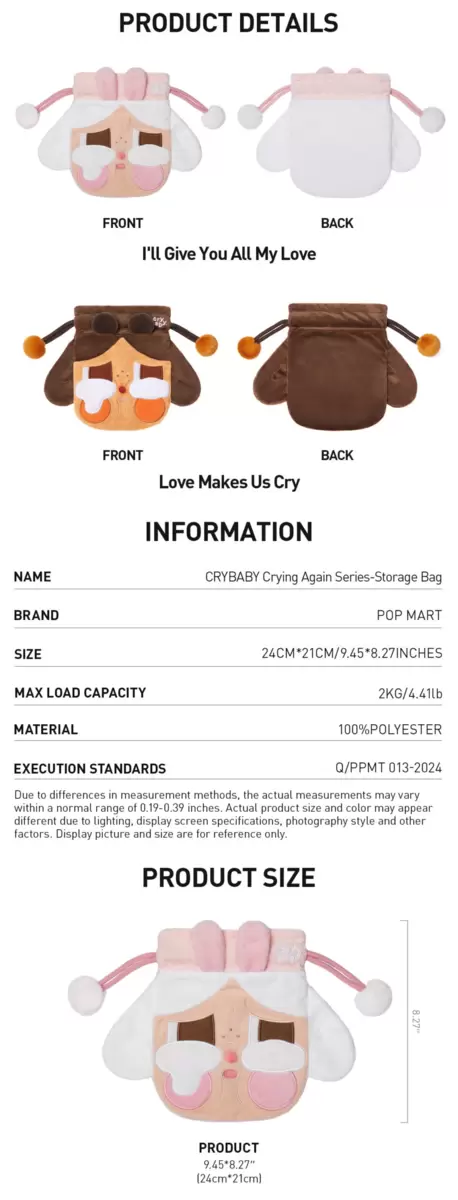 CRYBABY Crying Again Series-Storage Bag CRYBABY Crying Again Series-Storage Bag