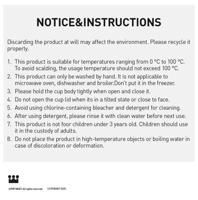 CRYBABY Crying For Love Series-Straw Cup