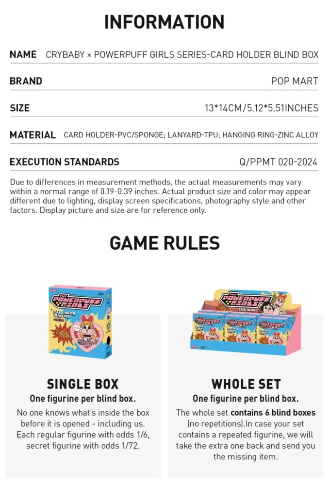 CRYBABY× Powerpuff Girls Series-Card Holder Blind Box