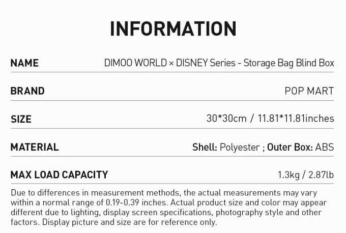 DIMOO WORLD × DISNEY Series-Storage Bag Blind Box