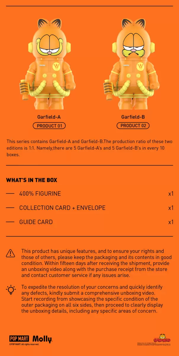 MEGA SPACE MOLLY 400% Garfield MEGA SPACE MOLLY 400% Garfield