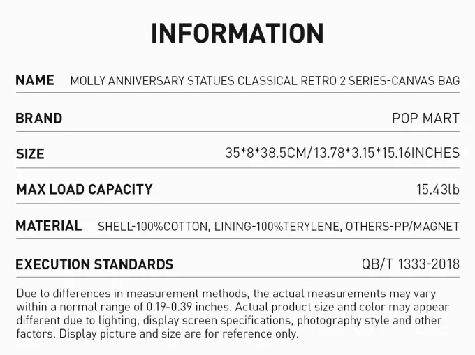 MOLLY Anniversary Statues Classical Retro 2 Series-Canvas Bag