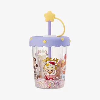 POP BEAN Pajama Party Double Layered Shaking Straw Cup
