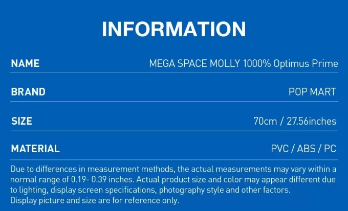 MEGA SPACE MOLLY 1000% OPTIMUS PRIME MEGA SPACE MOLLY 1000% OPTIMUS PRIME