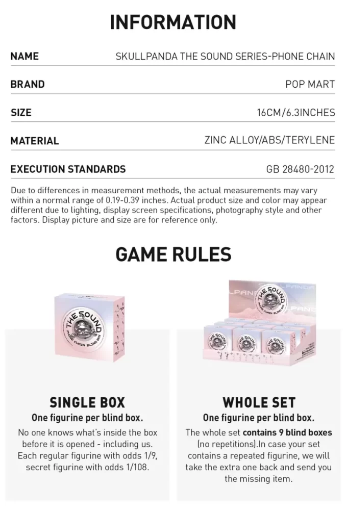 SKULLPANDA The Sound Series Phone Chain