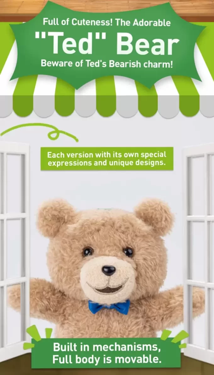 Ted2 Teddy Bear Action Plush Pendant